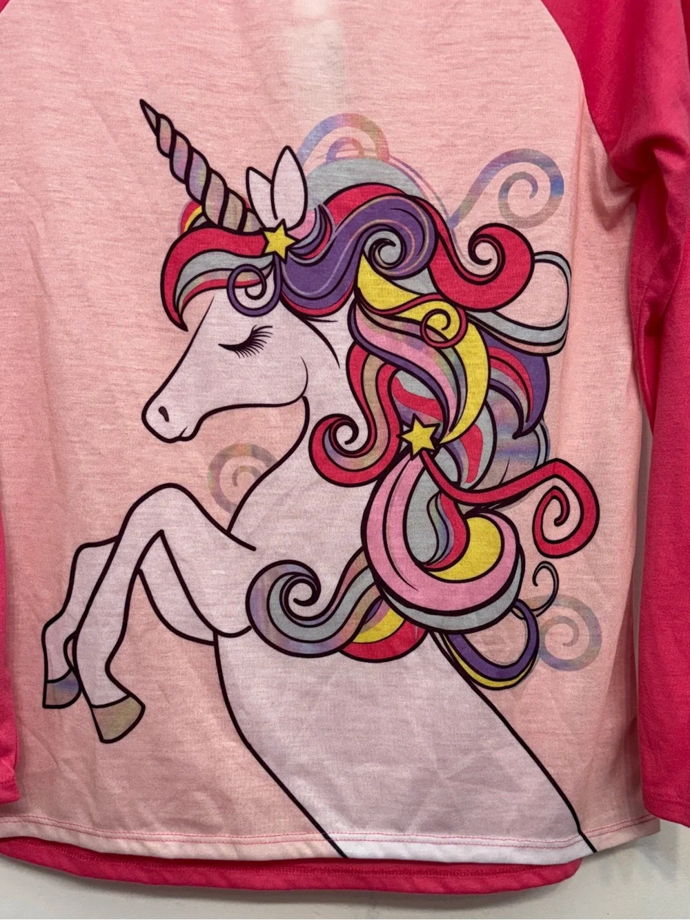 The Children's Place Pink Unicorn Oversized Long Sleeve PJ Top Girls XXL 16 NWT